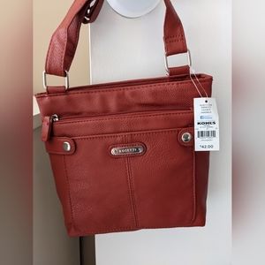 Red Rosetti purse, cross body bag. Approx 9" x 9"